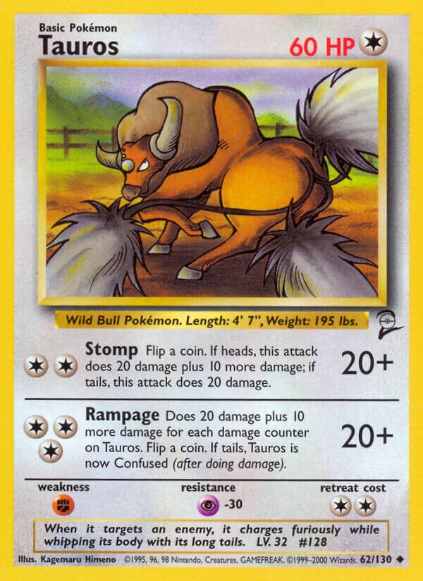 Tauros Base 2 62/130 Uncommon