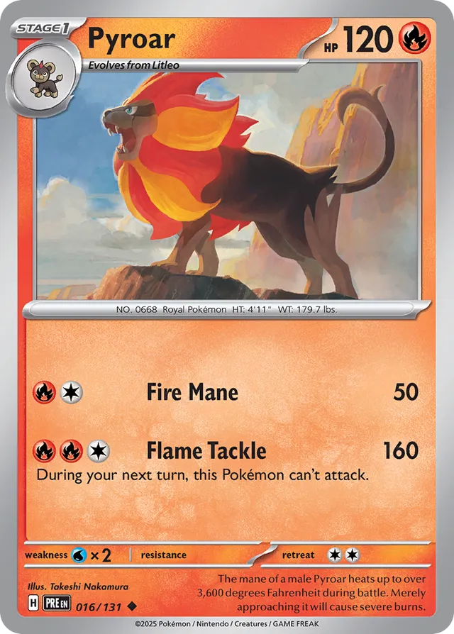 Pyroar Prismatic Evolutions 016/131 Uncommon