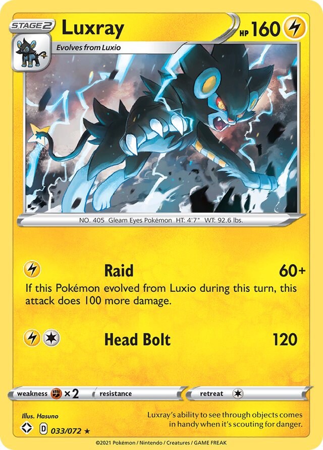 Luxray Shining Fates 033/072 Rare Holo