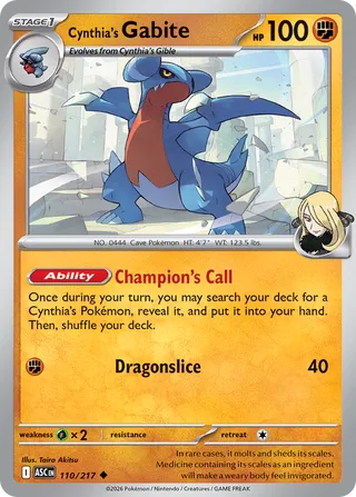 Cynthia's Gabite (Ascended Heroes 110/217)