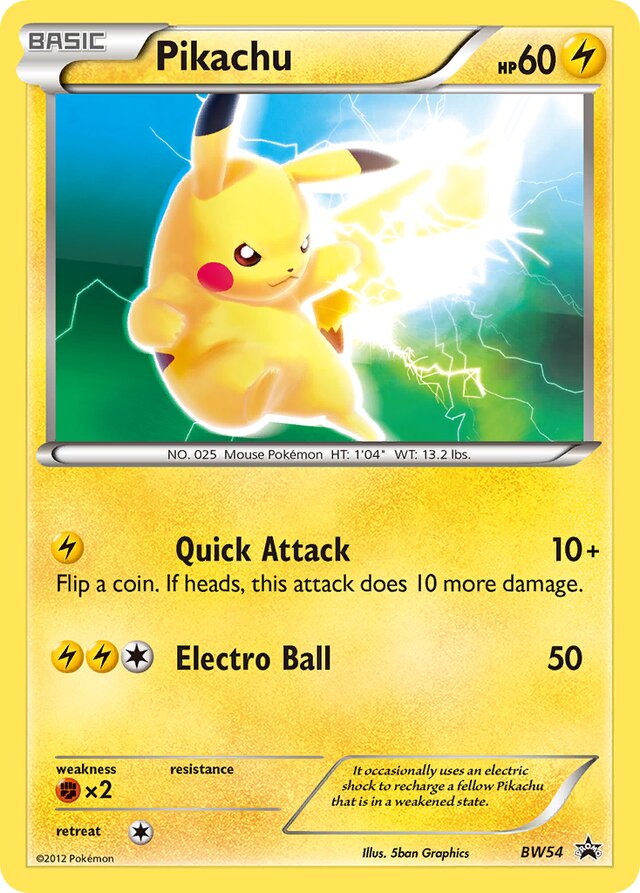 Pikachu BW Black Star Promos BW54 PROMO