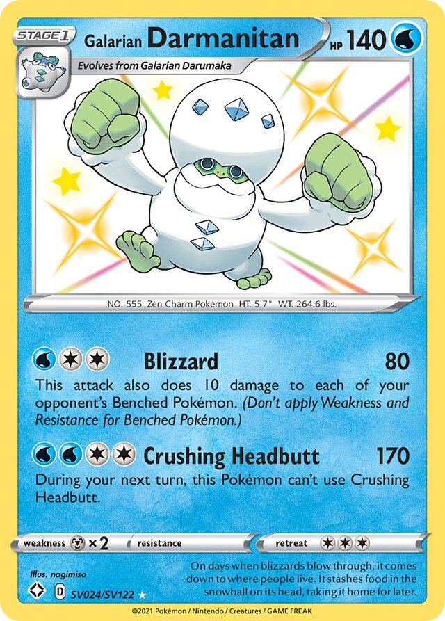 Galarian Darmanitan Shining Fates SV024/SV122 Rare Shiny