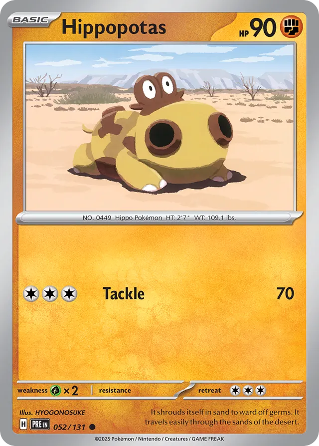 Hippopotas Prismatic Evolutions 052/131 Common