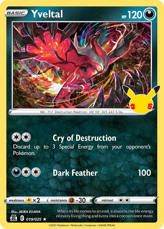 Yveltal Celebrations 019/025 Rare