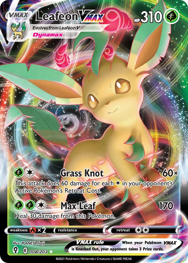 008/203 LeafeonVMAX EVS Rare VMAX