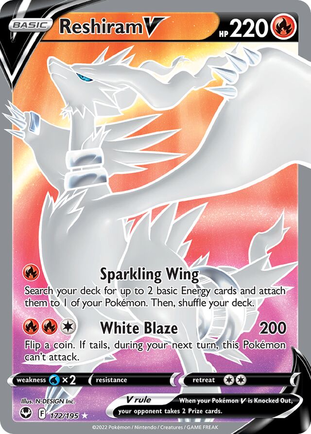 ReshiramV Silver Tempest 172/195 Rare Ultra
