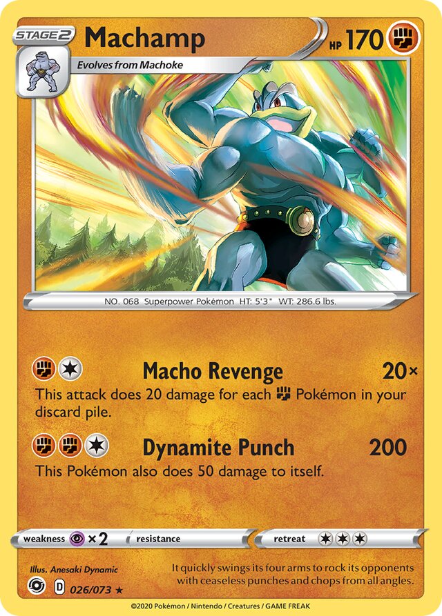 Machamp Champion's Path 026/073 Rare Holo