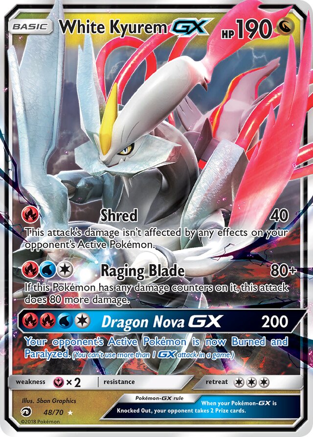 White KyuremGX Dragon Majesty 48/70 Ultra-Rare Rare