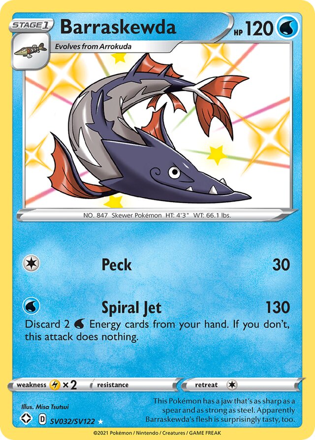 Barraskewda Shining Fates SV032/SV122 Rare Shiny