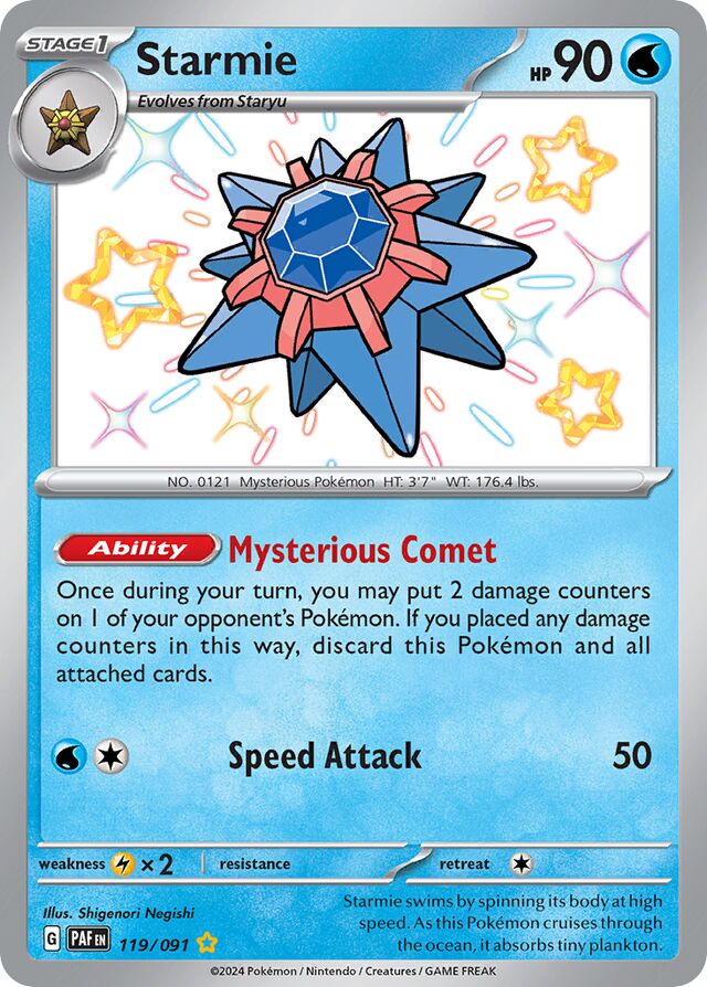 Starmie Paldean Fates 119/091 Shiny Rare