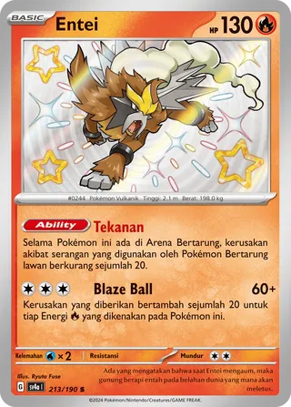 Entei (Shiny Treasure ex 213/190)