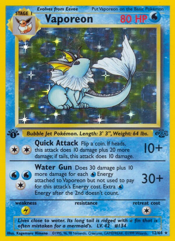 Vaporeon Jungle 12/64 Rare Holo