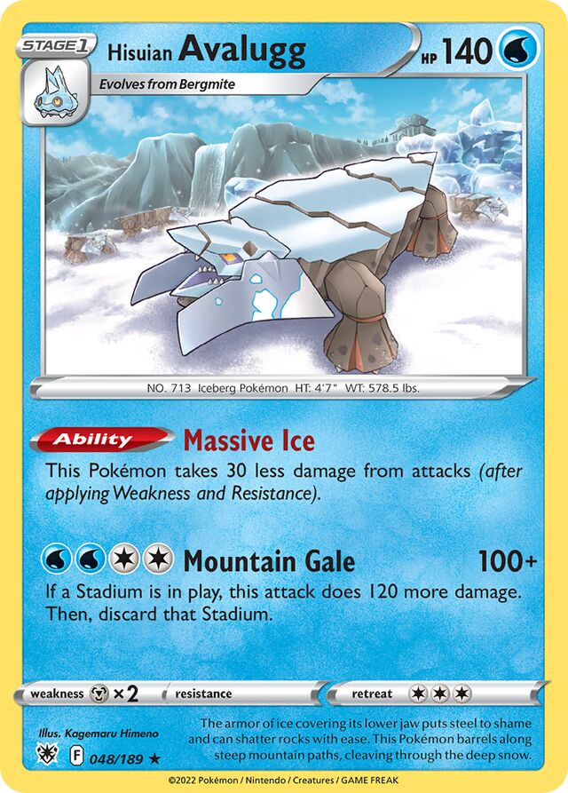 048/189 Hisuian Avalugg ASR Rare