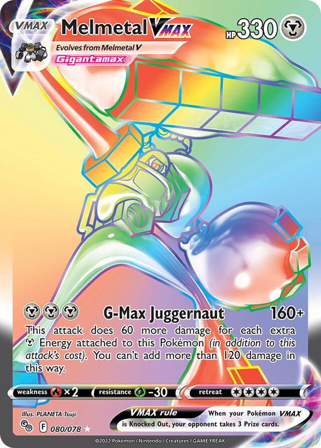 MelmetalVMAX Pokémon GO 080/078 Rare Rainbow