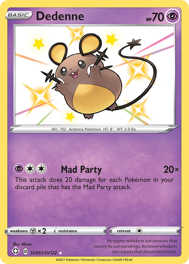 Dedenne Shining Fates SV051/SV122 Rare Shiny