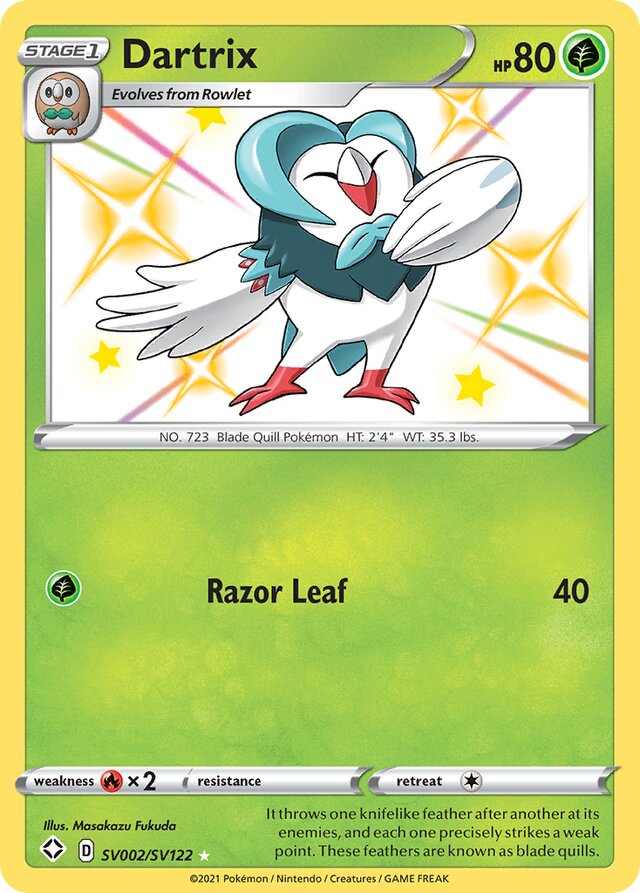 Dartrix Shining Fates SV002/SV122 Rare Shiny