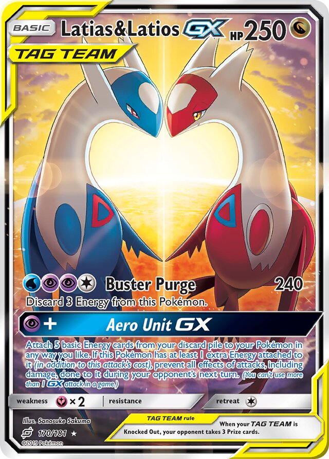 Latias & LatiosTag Team GX Team Up 170/181 Rare Ultra
