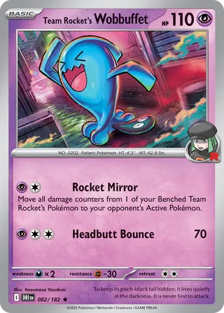Team Rocket's Wobbuffet (Destined Rivals 082/182)