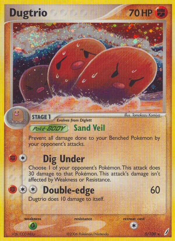 Dugtrio Crystal Guardians 5/100 Rare Holo
