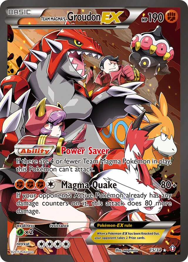 Team Magma's GroudonEX Double Crisis 15/34 Ultra-Rare Rare