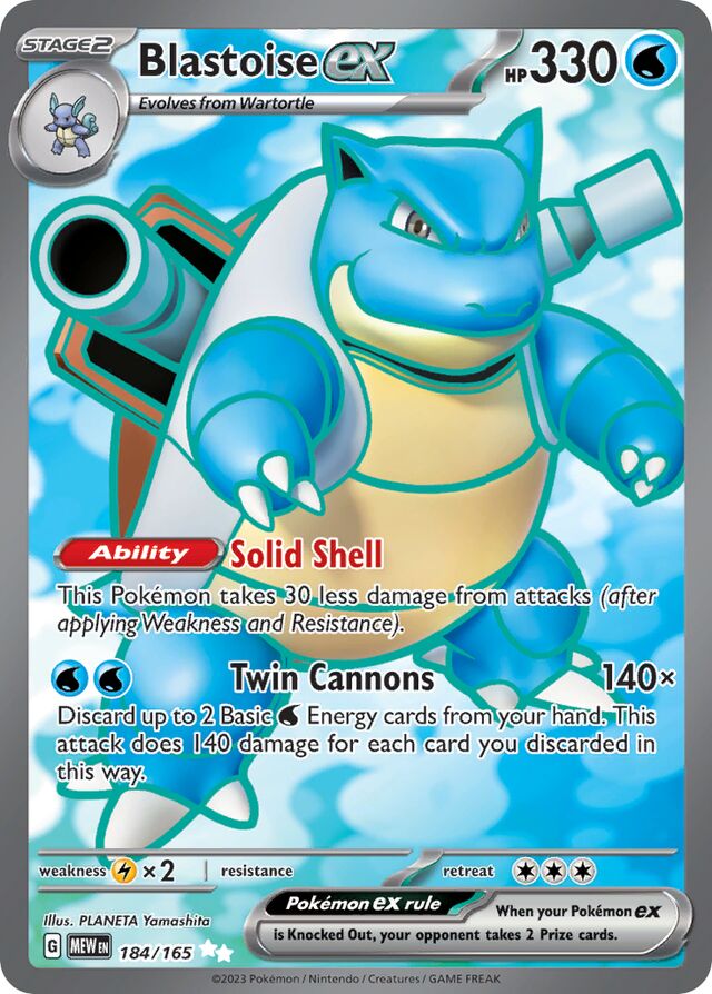 Blastoise ex - 200/165 - Scarlet & Violet 151 – Card Cavern Trading Cards,  LLC