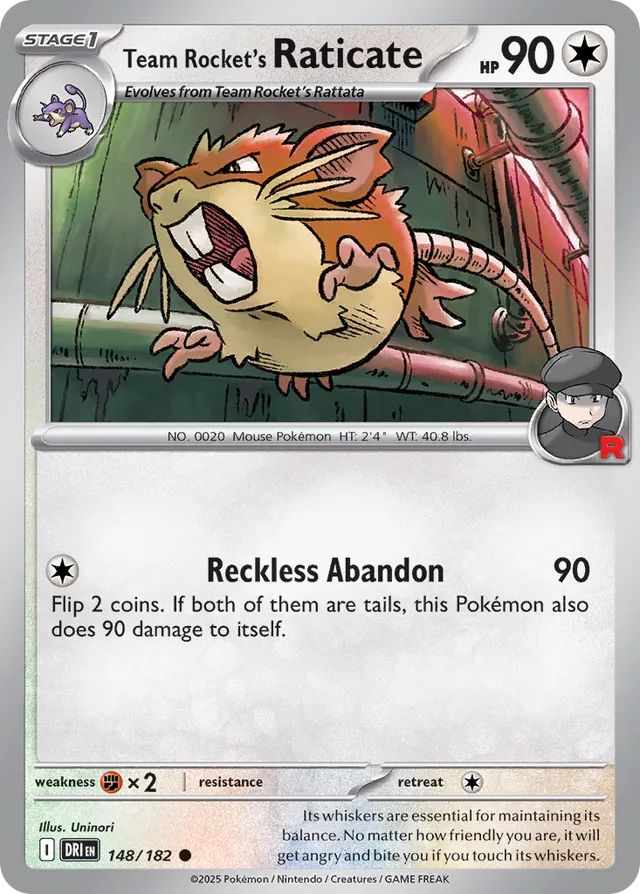 Team Rocket's Raticate Destined Rivals 148/182 Common