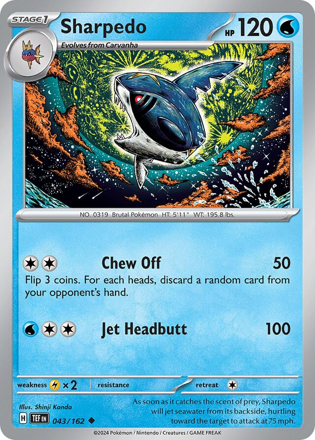 043/162 Sharpedo TEF Uncommon